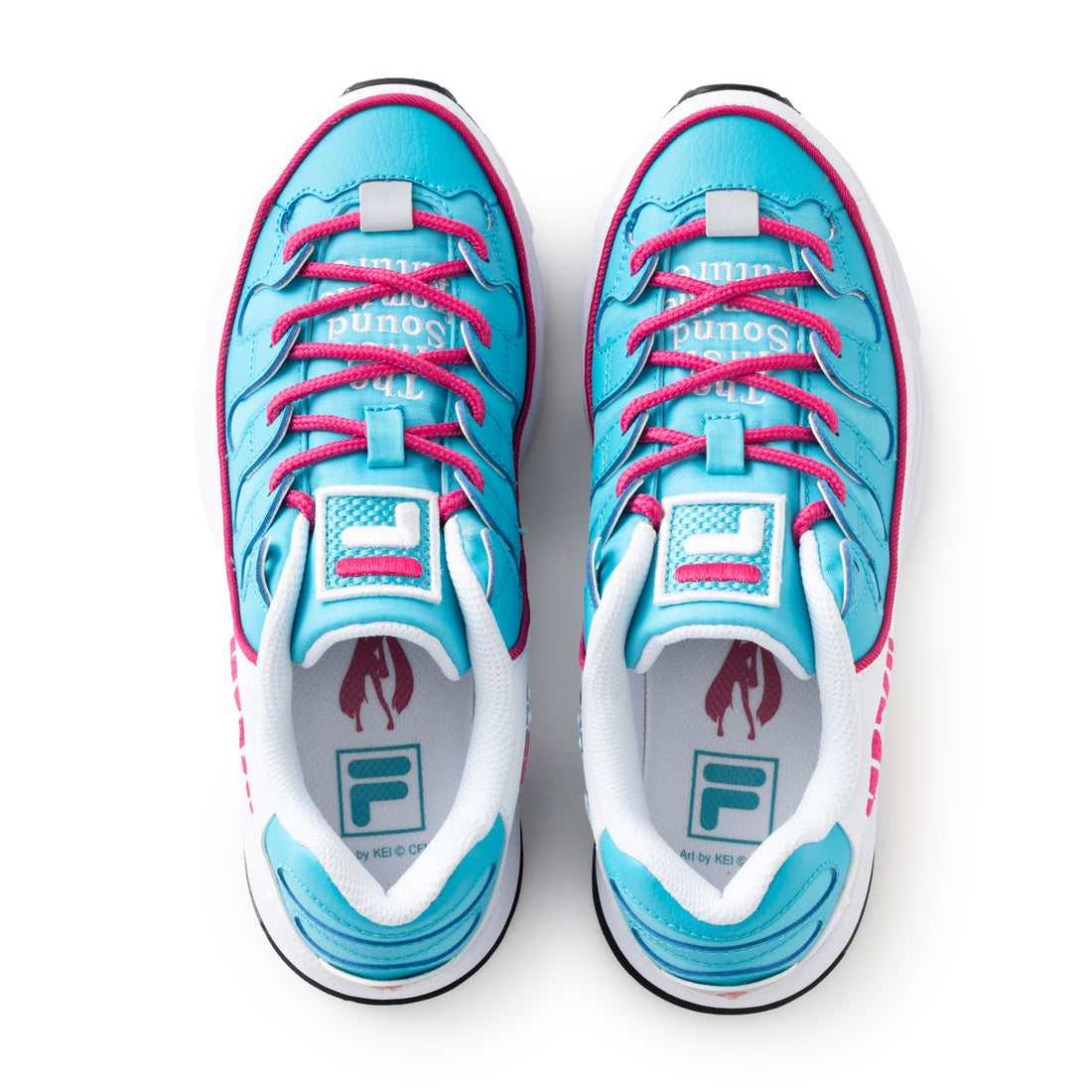 FILA x Hatsune Miku - Silva Trainer x Miku Casual Sneakers White Blue Pink Ver. [Pre-order Mar 2027]