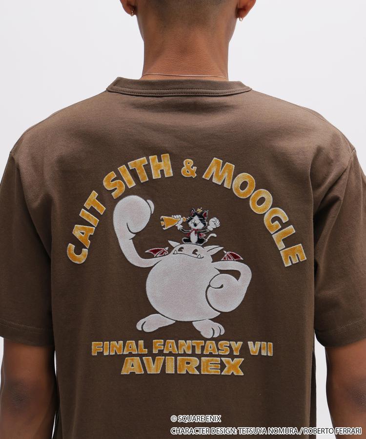 Final Fantasy VII Remake x Avirex Fashion Collection - Crew Neck T-Shirt Cait Sith & Moogle