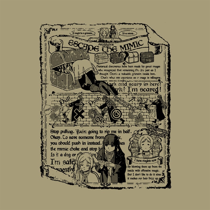 Frieren : Beyond Journey's End - Frieren & Fern Mimic Escape T-Shirt [Pre-Order May 2026]
