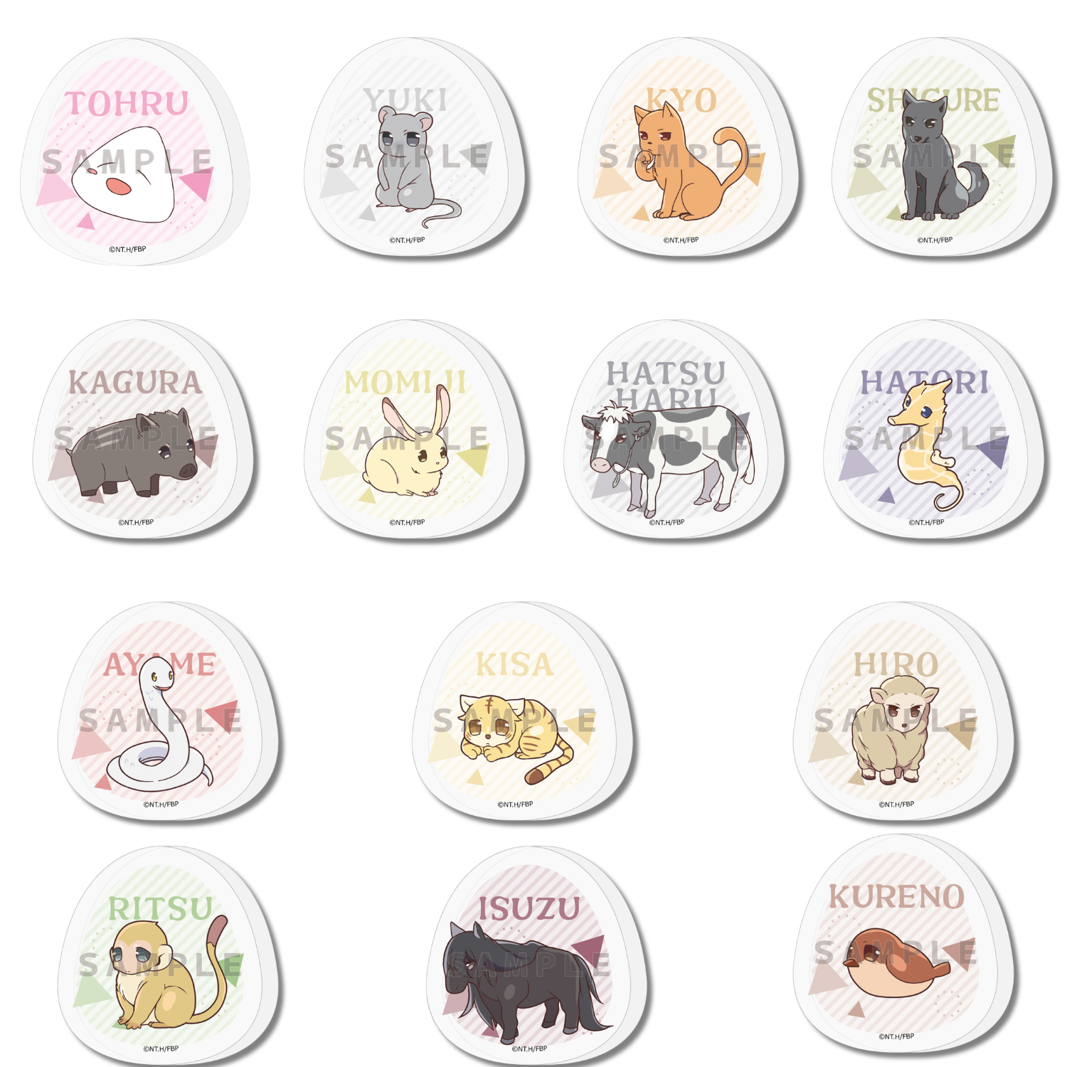 Fruits Basket - Die Cut Acrylic Stand Block Animals Ver. (14 Types) [Pre-order Jul 2026]