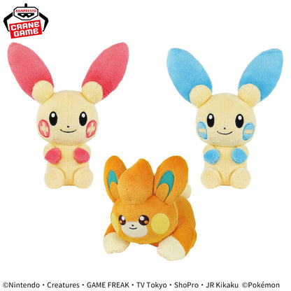 POKEMON - GENTLE FEELINGS PLUSH TOYS - PLUSLE, MINUN, AND PAWMI