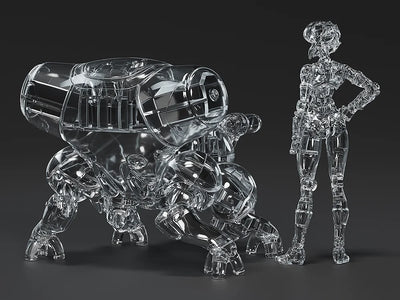 Ghost In The Shell PLAMAX Minimum Factory - Motoko Kusanagi with Fuchikoma Optical Camouflage Ver. UNPAINTED [Kit] [Pre-Order Oct 2026]