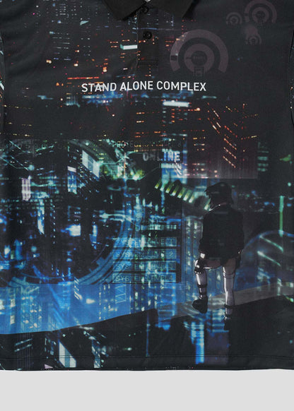 Ghost in the Shell X Graniph Fashion Collection - Stand Alone Complex Big Silhouette Game Polo Shirt