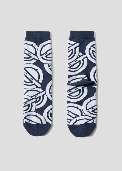 Ghost in the Shell X Graniph Fashion Collection - The Laughing Man Pattern Mid-Calf Socks