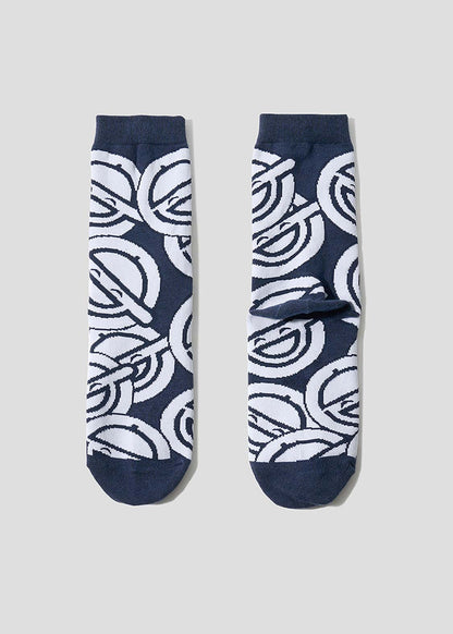 Ghost in the Shell X Graniph Fashion Collection - The Laughing Man Pattern Mid-Calf Socks