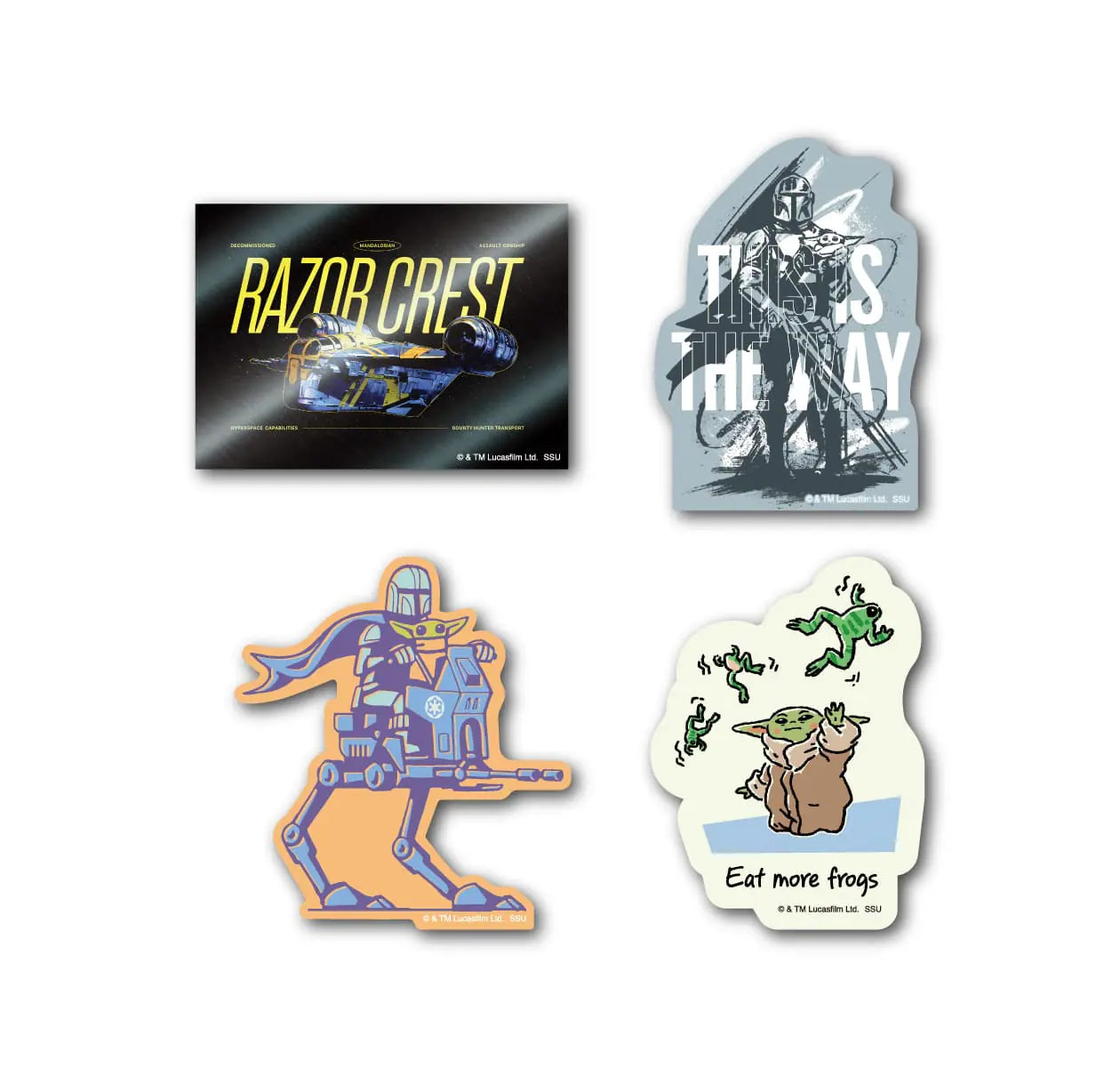 Happy Kuji Star Wars The Mandalorian and Grogu - I Prize Sticker Set Complete Set of 8 Types