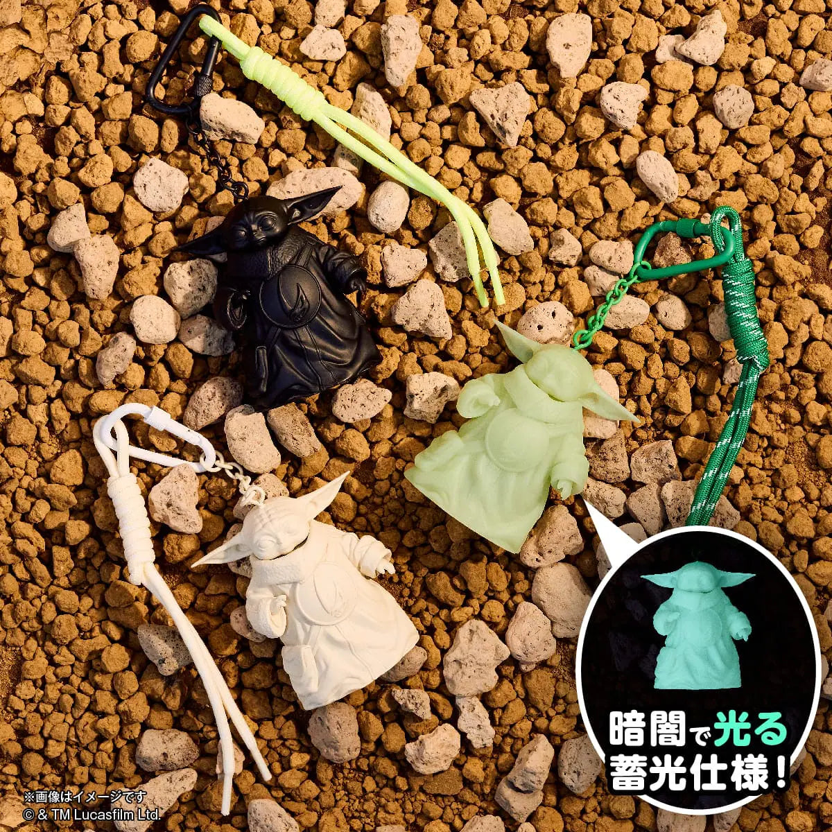 Happy Kuji Star Wars The Mandalorian and Grogu - C Prize Grogu Figure Charm (3 Types)