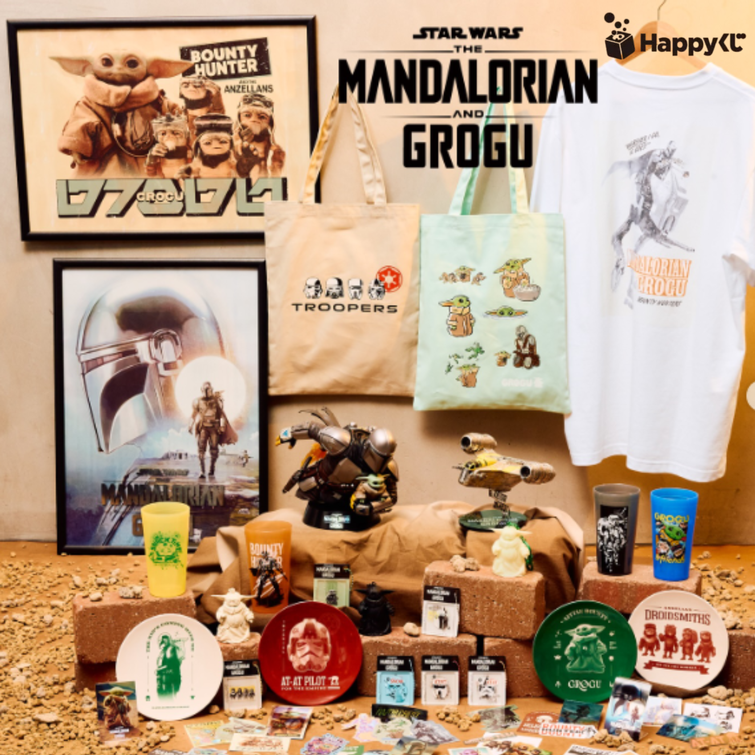 Happy Kuji Star Wars The Mandalorian and Grogu - A Prize The Mandalorian & Grogu Statue Figure