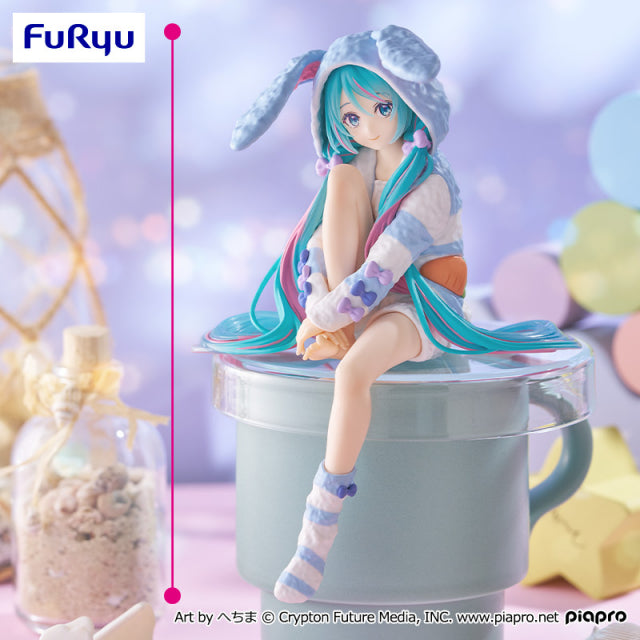 Hatsune Miku Noodle Stopper Figure - Rabbit Ear Pajamas Blue Ver.