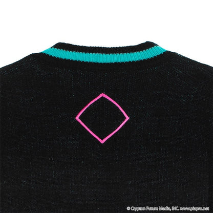 Hatsune Miku  x Listen Flavor - Hatsune Miku V-Neck Knit Black
