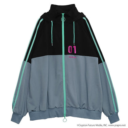 Hatsune Miku  x Listen Flavor - Jersey Hoodie Black