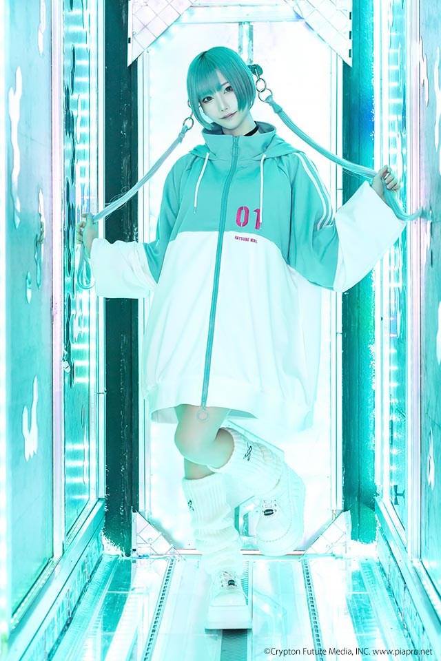 Hatsune Miku  x Listen Flavor - Jersey Hoodie Emerald