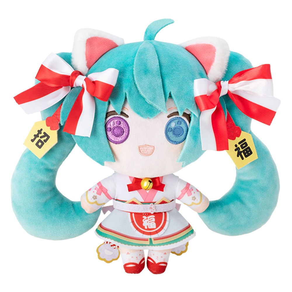 Hatsune Miku x Maneki Neko - White Cat Plush Standard (Art By Rassu) [Pre-Order Dec 2026]