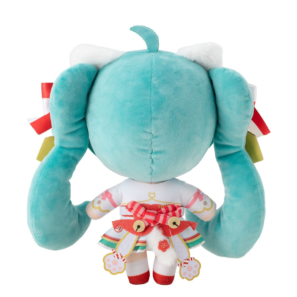 Hatsune Miku x Maneki Neko - White Cat Plush Standard (Art By Rassu) [Pre-Order Dec 2026]