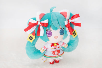 Hatsune Miku x Maneki Neko - White Cat Plush Standard (Art By Rassu) [Pre-Order Dec 2026]