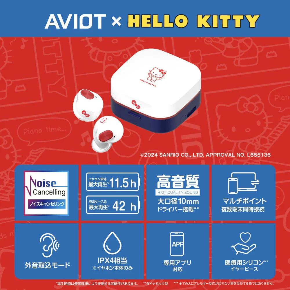 Hello Kitty X AVIOT - Limited Edition Wireless Earphones