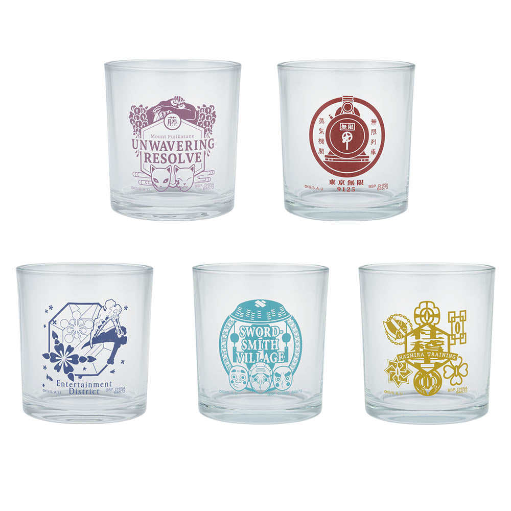 ICHIBAN KUJI DEMON SLAYER - THE CONNECTED TRAIL - F PRIZE - HISTORY GLASS Complete Set 5 Types