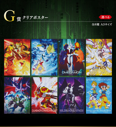 Ichiban Kuji Digimon - Two Powers That Emit Light - G Prize - Clear Poster complete set 8 types