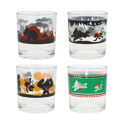 ICHIBAN KUJI DONKEY KONG - E PRIZE - SILHOUETTE GLASS COLLECTION - COMPLETE SET OF 4