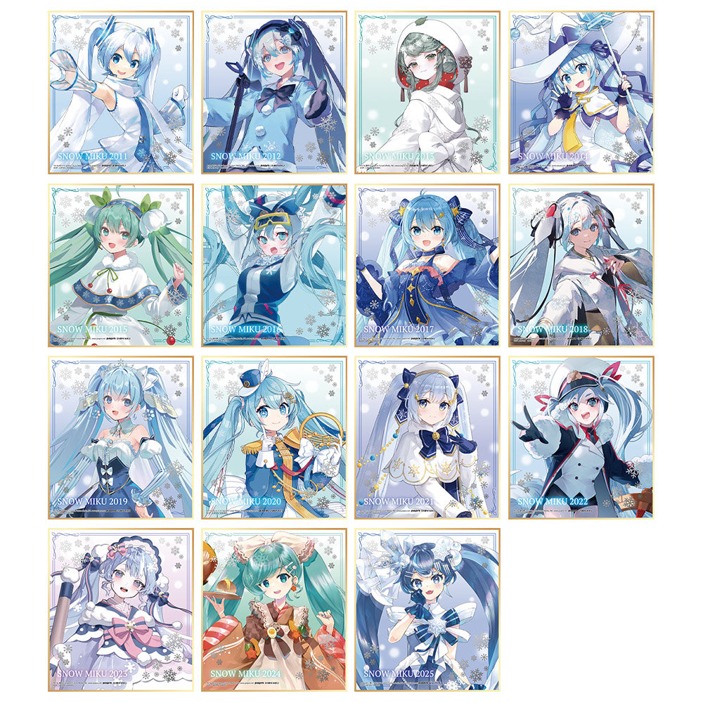 ICHIBAN KUJI HATSUNE MIKU - SNOW MIKU - THIRD SEASON - L PRIZE - SNOW MIKU ALL STARS MINI COLORED PAPER - COMPLETE SET OF 15 TYPES