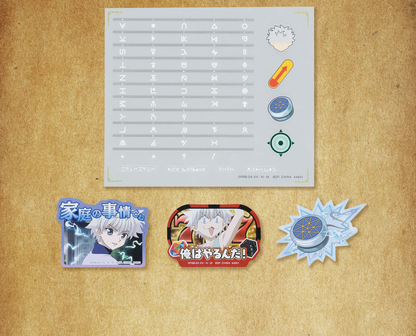 ICHIBAN KUJI HUNTER X HUNTER - GREED ISLAND - K PRIZE - CLEAR STICKER & FLAKE STICKER Complete Set 8 Types