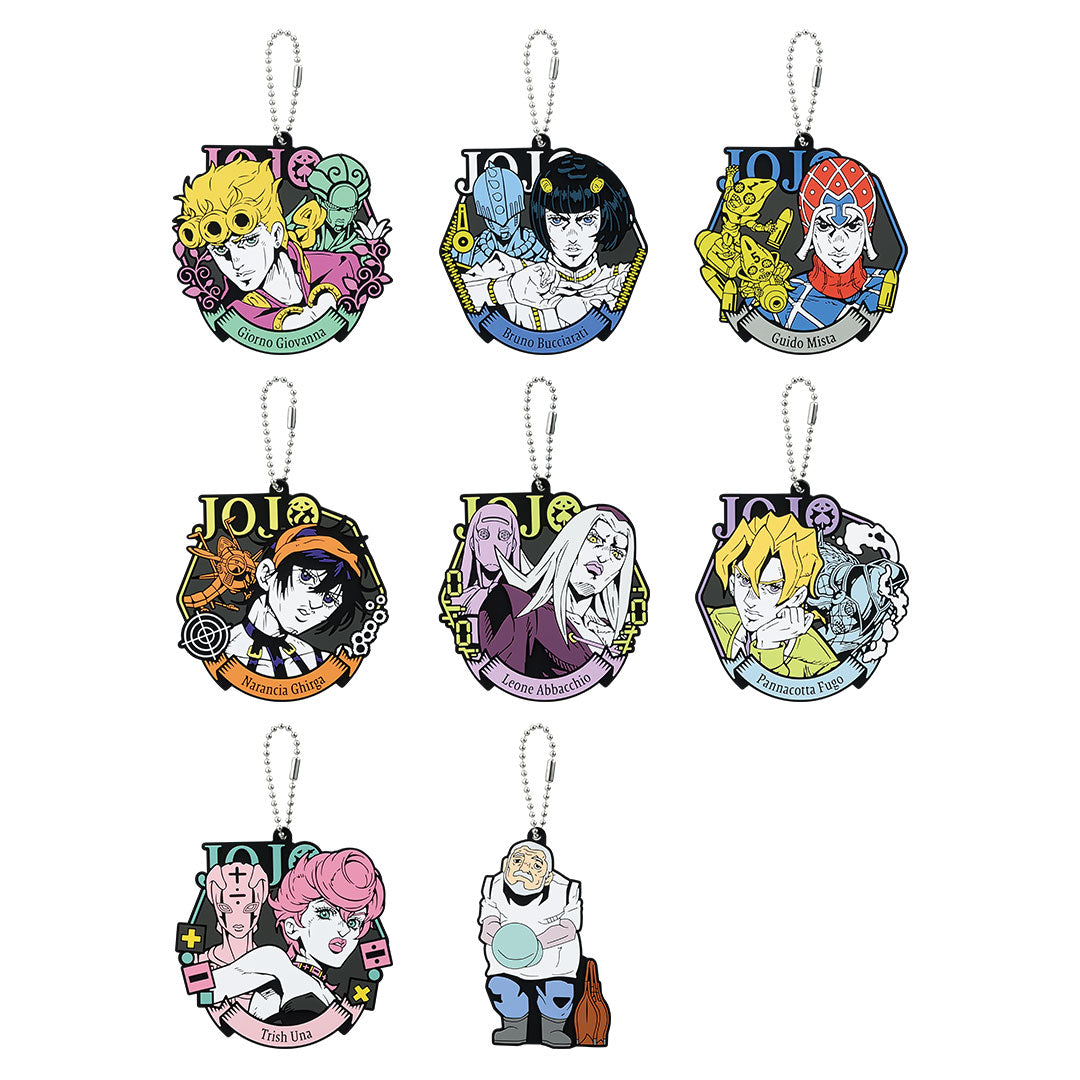 ICHIBAN KUJI JOJO'S BIZARRE ADVENTURE - GOLDEN WIND - K PRIZE - RUBBER CHARM Complete Set 8 Types