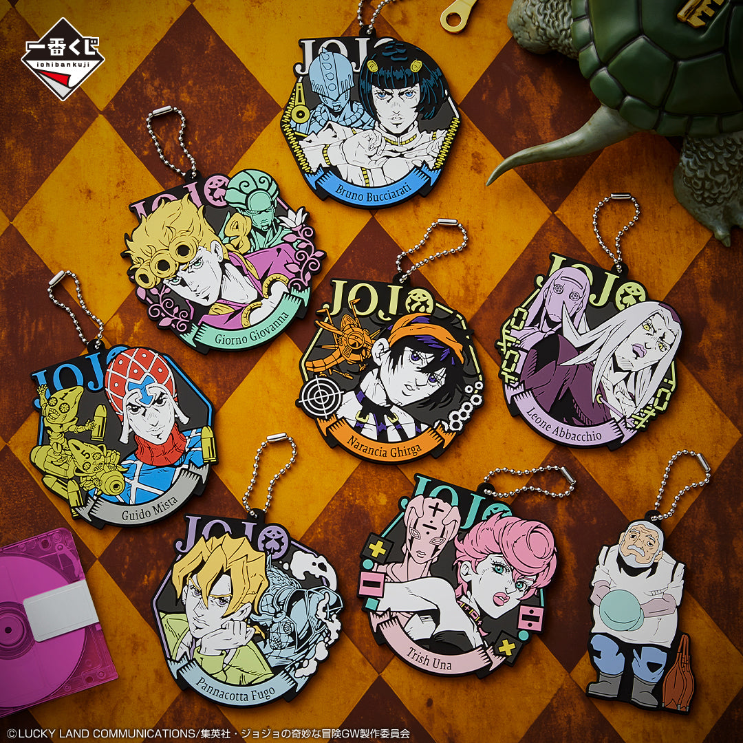 ICHIBAN KUJI JOJO'S BIZARRE ADVENTURE - GOLDEN WIND - K PRIZE - RUBBER CHARM Complete Set 8 Types