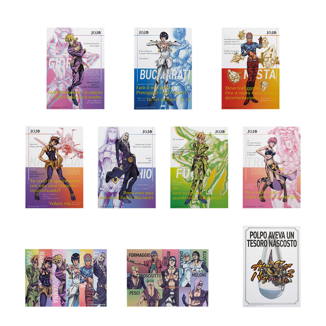 ICHIBAN KUJI JOJO'S BIZARRE ADVENTURE - GOLDEN WIND - L PRIZE - CLEAR POSTER Complete Set 10 Types