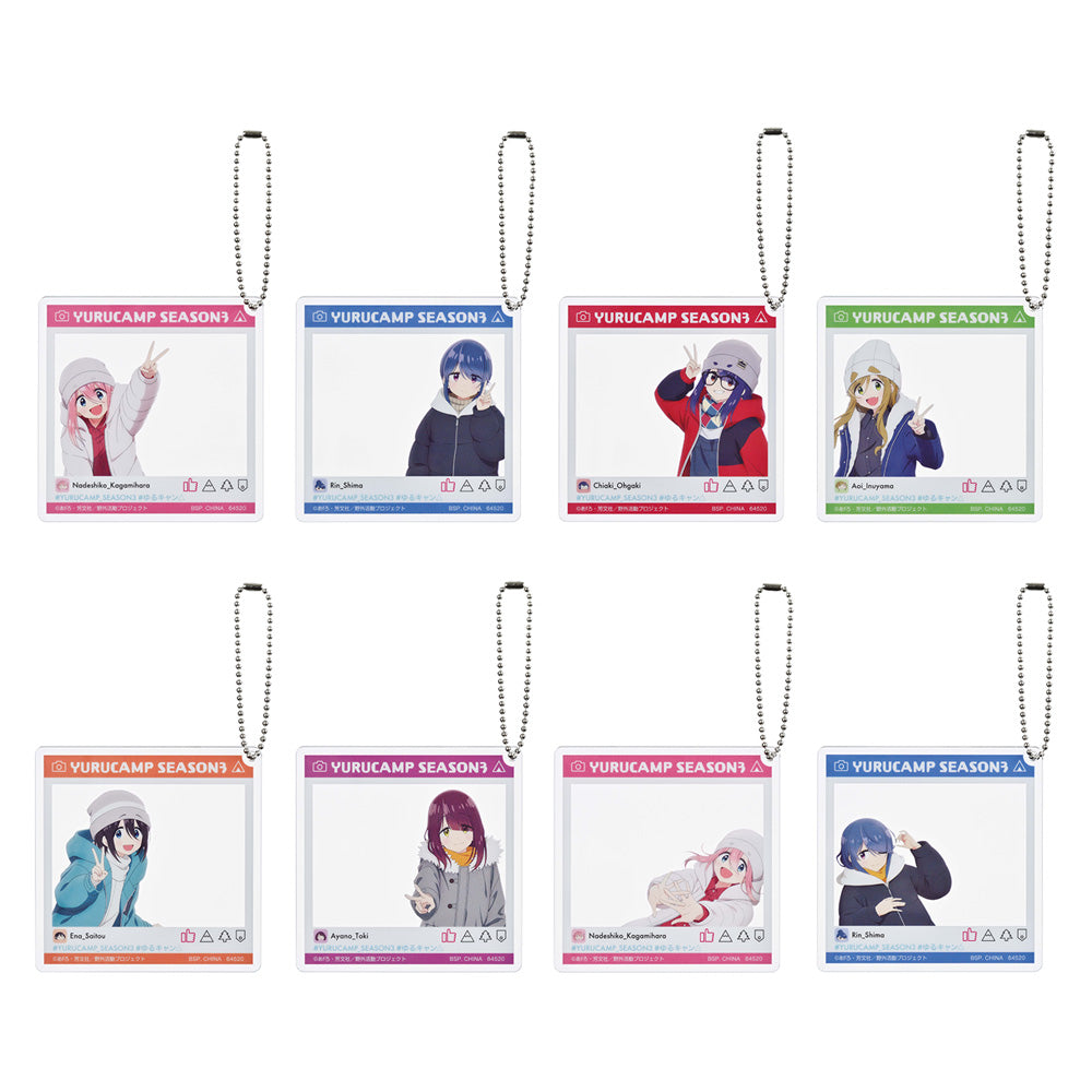 ICHIBAN KUJI LAID BACK CAMP - SEASON 3 - H PRIZE - SNS STYLE ACRYLIC CHARM Complete Set 8 Types