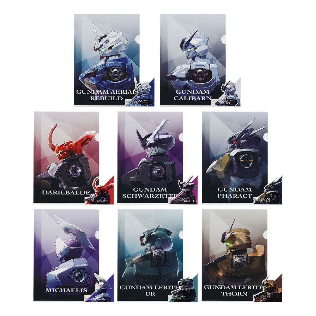 ICHIBAN KUJI MOBILE SUIT GUNDAM: THE WITCH OF MERCURY VOL.3 - BLESSINGS TO YOU - F PRIZE - CLEAR FILE & STICKER Complete Set 8 Types