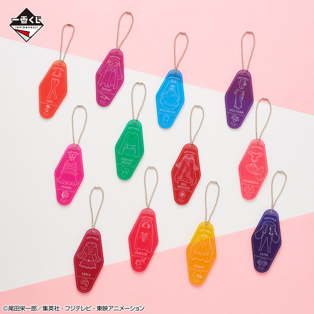 ICHIBAN KUJI ONE PIECE - MEMORY OF HEROINES - I PRIZE - MOTEL KEYCHAIN Complete Set 12 Types