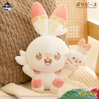 ICHIBAN KUJI POKEMON PEACEFUL PLACE A MOMENT OF PEACE - C PRIZE SCORBUNNY STUFFED TOY