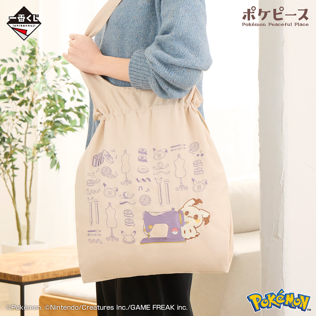 ICHIBAN KUJI POKEMON PEACEFUL PLACE A MOMENT OF PEACE - E PRIZE EMBROIDERED TOTE BAG MIMIKYU