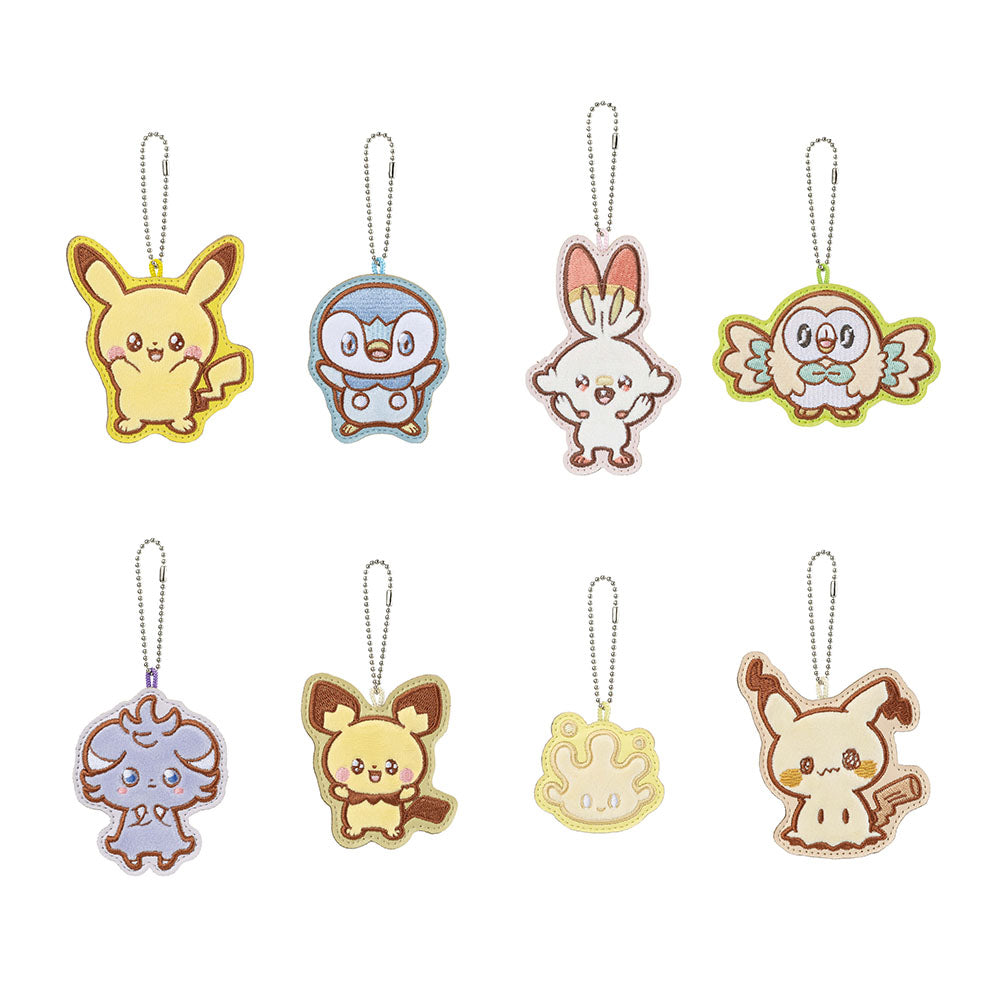 ICHIBAN KUJI POKEMON PEACEFUL PLACE A MOMENT OF PEACE - H PRIZE PATCH CHARM COMPLETE SET OF 8 TYPES