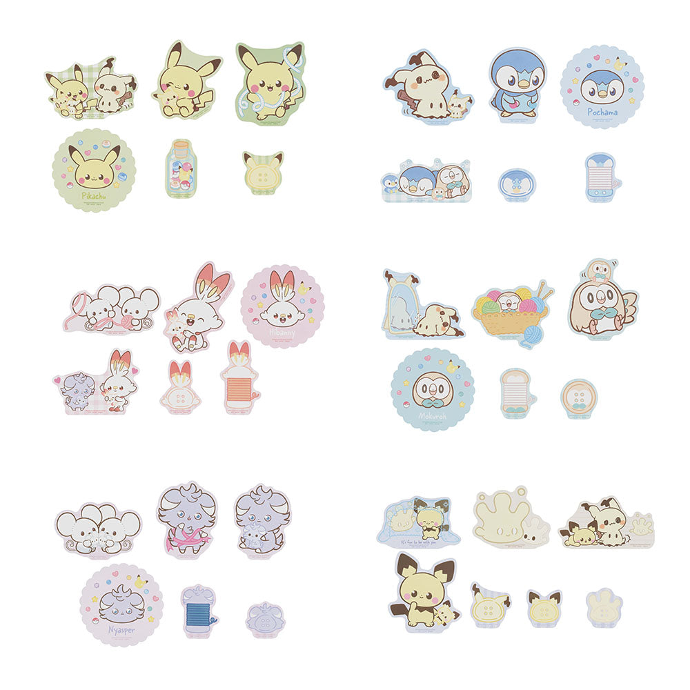 ICHIBAN KUJI POKEMON PEACEFUL PLACE A MOMENT OF PEACE - J PRIZE SEWING TOOLS STICKER SET COMPLETE SET OF 6 TYPES