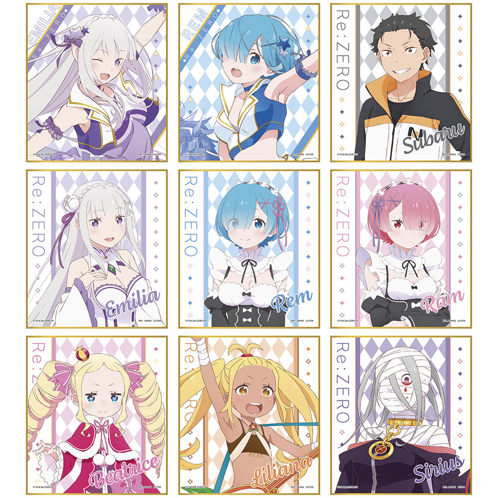 ICHIBAN KUJI RE:ZERO - COURAGE FOR YOU - G PRIZE - MINI COLORED PAPER Complete Set 9 Types