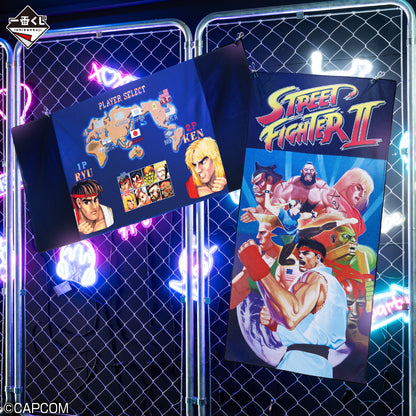 ICHIBAN KUJI STREET FIGHTER - C PRIZE BIG SIZE TOWEL COMPLETE SET OF 2 TYPES