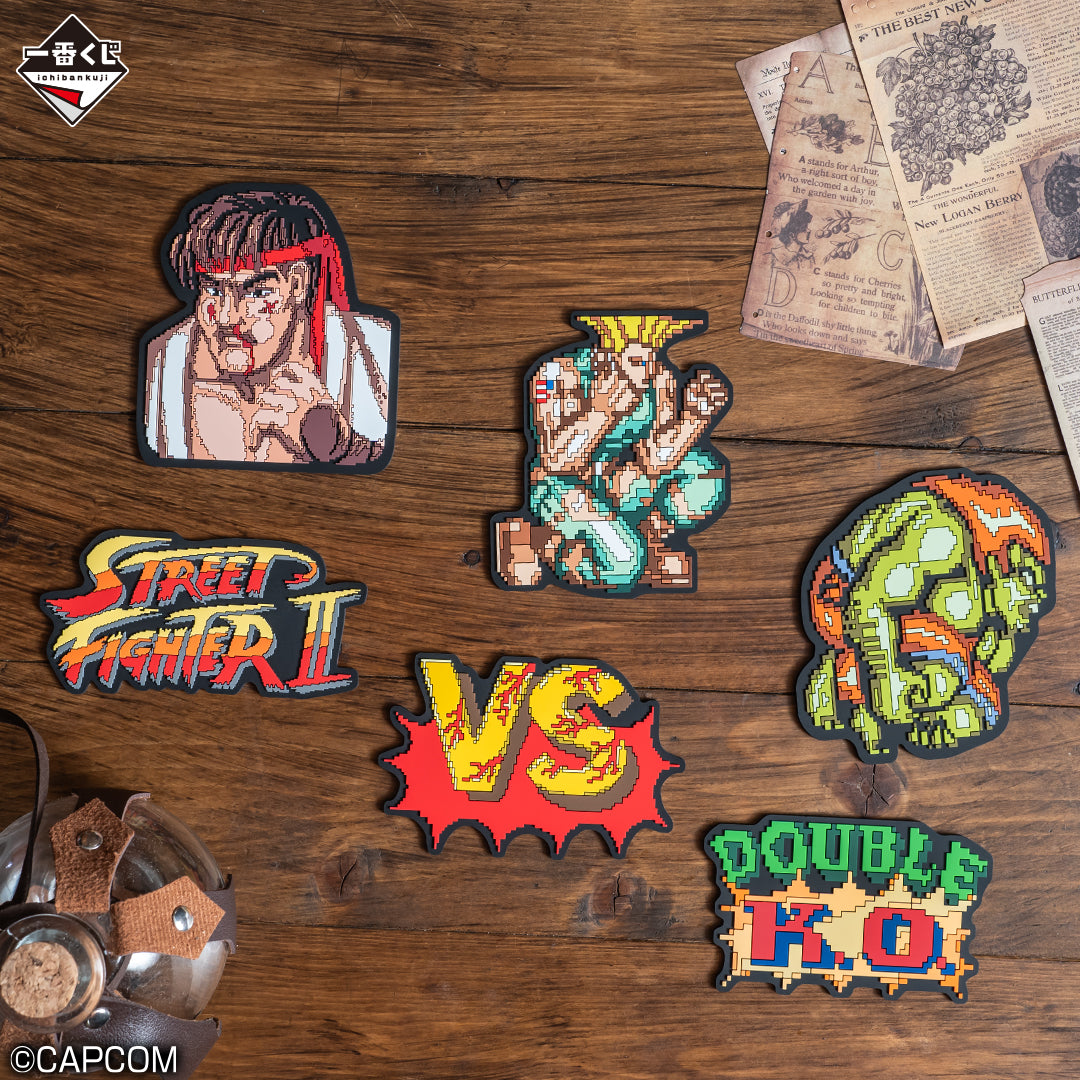 ICHIBAN KUJI STREET FIGHTER - E PRIZE RUBBER COASTER COMPLETE SET OF 6 TYPES