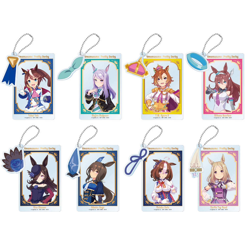 ICHIBAN KUJI UMA MUSUME PRETTY DERBY - 10TH EDITION - H PRIZE - CLEAR TWIN CARD CHARM Complete Set 8 Types