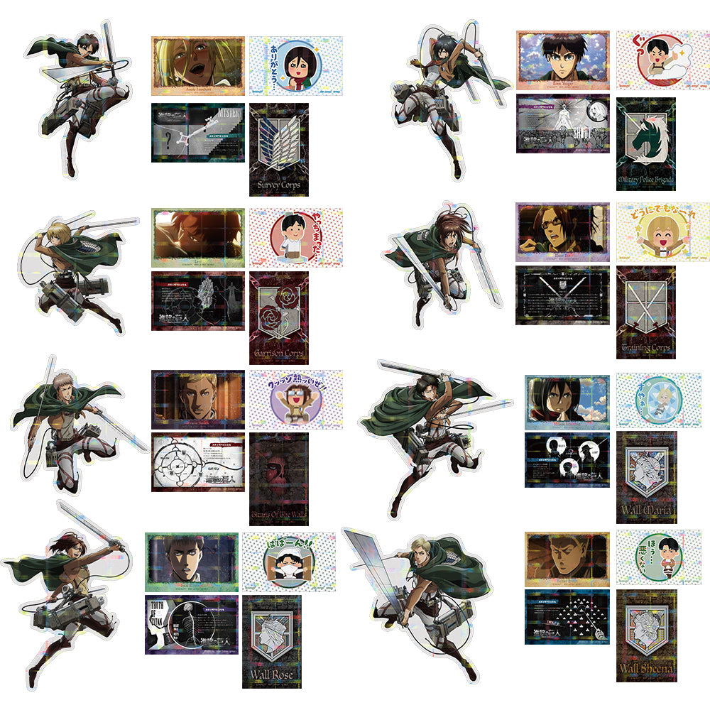 Ichiban Kuji Attack on Titan The World Outside the Walls - G Prize Holographic Sticker Set A Complete Set of 8 Types