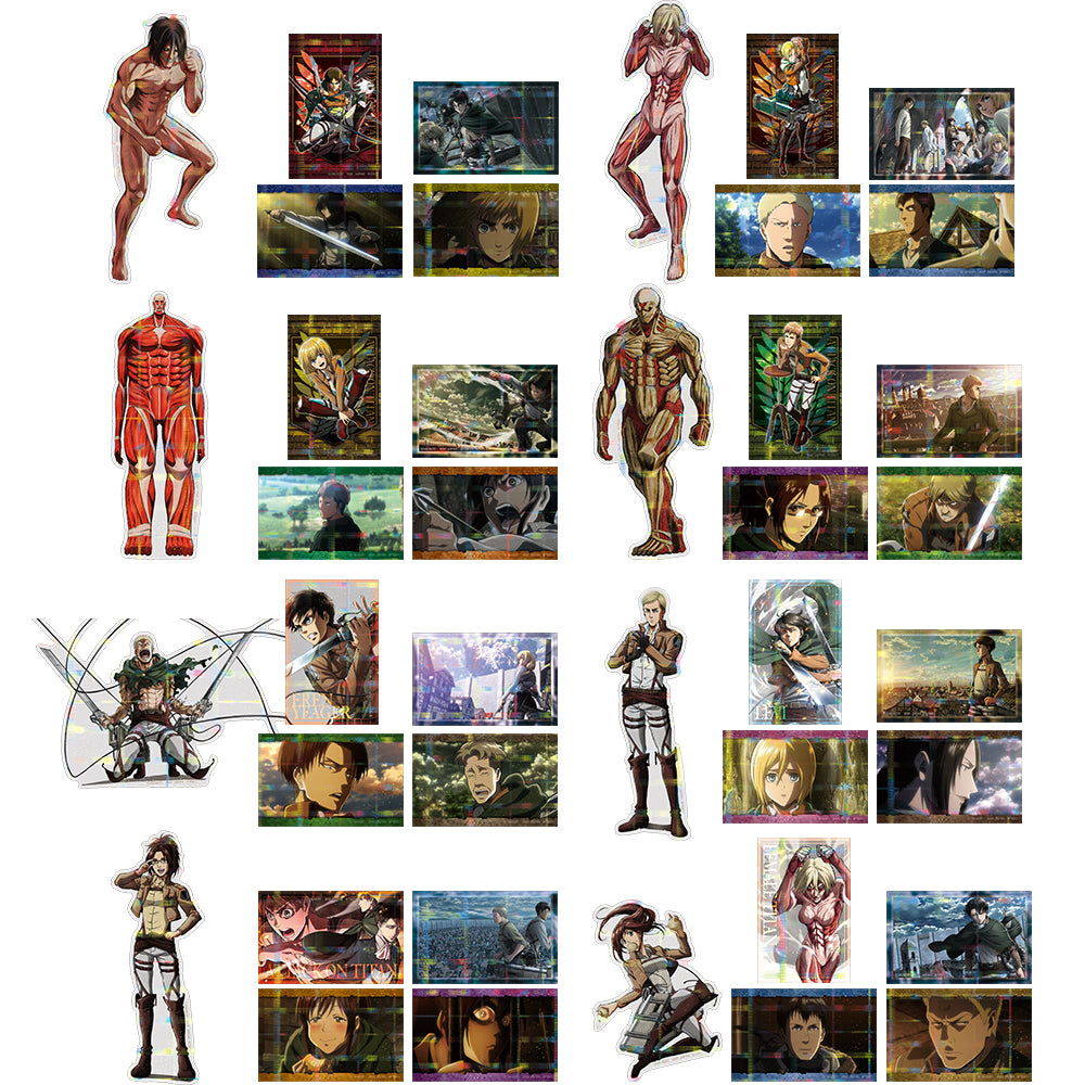 Ichiban Kuji Attack on Titan The World Outside the Walls - H Prize Holographic Sticker Set B Complete Set of 8 Types