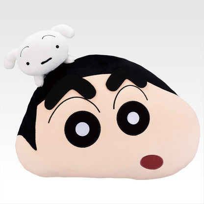 Ichiban Kuji Crayon Shin-chan I'm Full - Last Prize Shiro Jumping Shin-chan Face Cushion