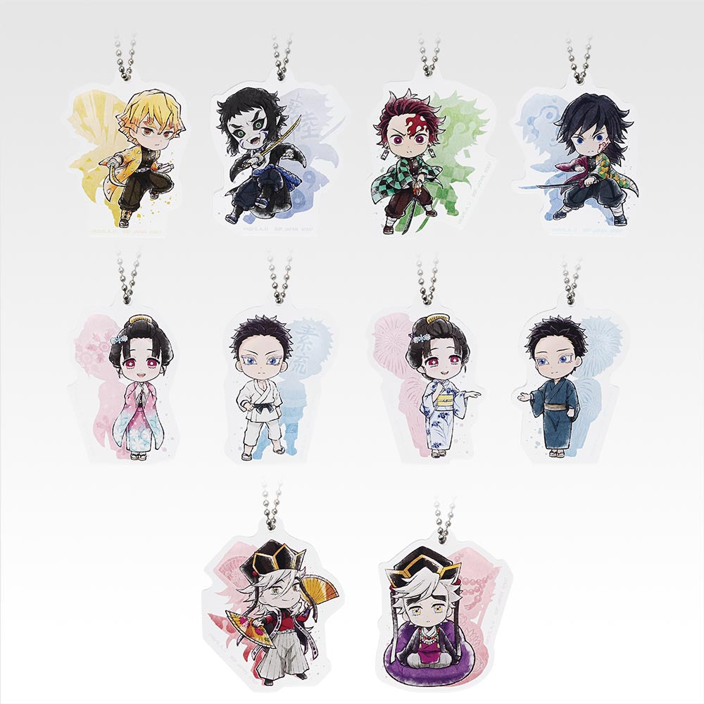 Ichiban Kuji Demon Slayer Kimetsu no Yaiba Brothers of Thunder - F Prize Kyun Chara Acrylic Charm Complete Set of 10 Types
