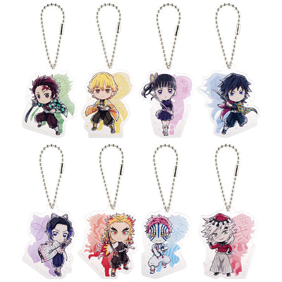 Ichiban Kuji Demon Slayer Kimetsu no Yaiba Upper Rank Three - G Prize Kyun Chara Acrylic Charm Complete Set of 8 Types