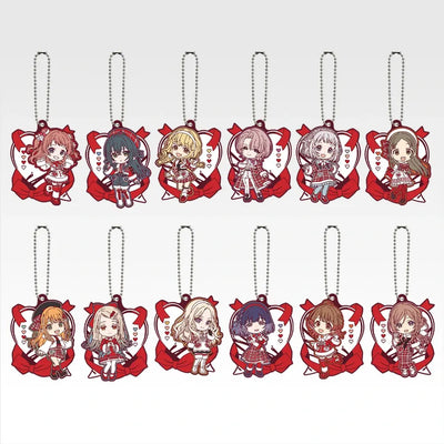 Ichiban Kuji Gakuen Idolmaster Part 4 - H Prize Kyun Chara Rubber Charms Complete Set of 12
