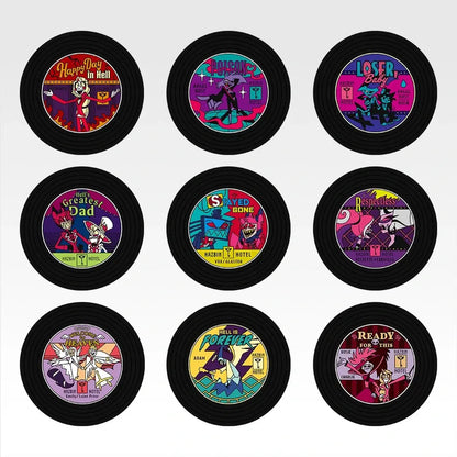 Ichiban Kuji Hazbin Hotel - G Prize Record-Style Rubber Coasters Complete Set of 9 Types