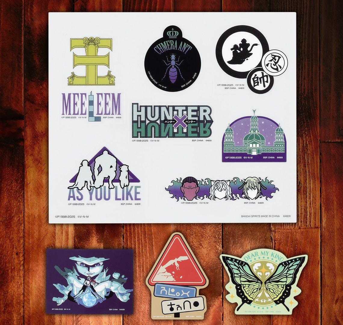 Ichiban Kuji Hunter X Hunter CHIMERA ANT - I Prize Clear Sticker & Flake Sticker Complete Set of 10 Types