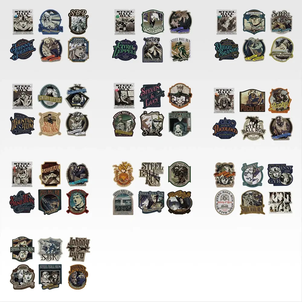 Ichiban Kuji JoJo's Bizarre Adventure Steel Ball Run - J Prize Sticker Assortment Complete Set Of 10 Types