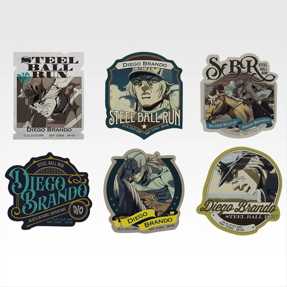 Ichiban Kuji JoJo's Bizarre Adventure Steel Ball Run - J Prize Sticker Assortment Complete Set Of 10 Types