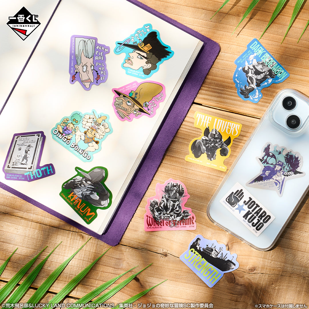 Ichiban Kuji Jojo's Bizarre Adventure Stardust Crusaders Stand Rush! - K Prize Sticker Collection Complete Set of 10 Types
